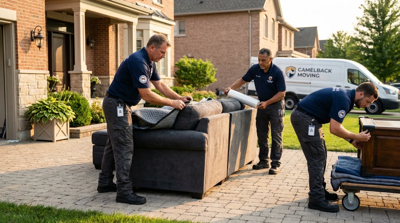 Large estate moving crew wrapping furniture in Kennebec, SD